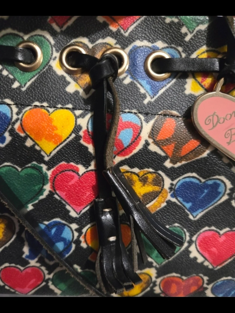 Vintage Dooney & Bourke Y2K Crayon Hearts Satchel